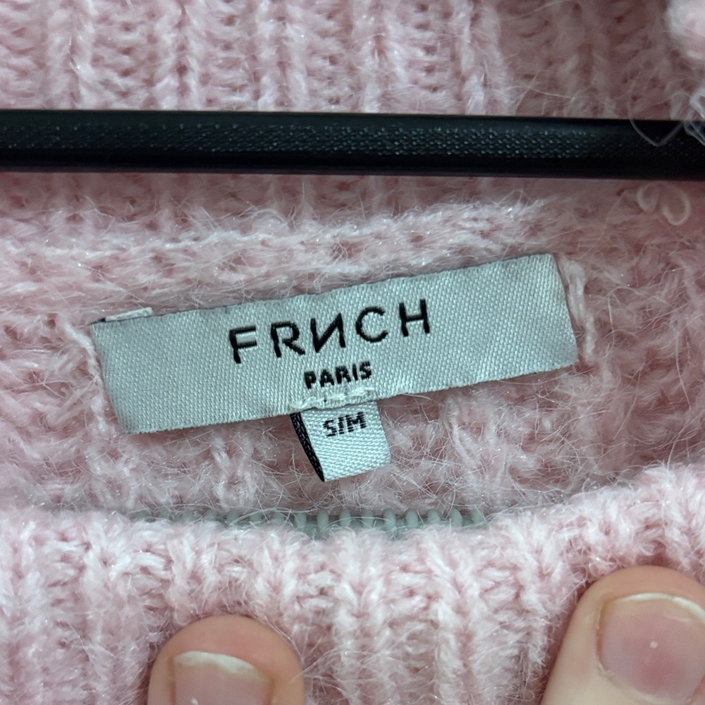 FRNCH Neola Oversized Mock Neck Sweater Light Pink - Picture 4 of 6